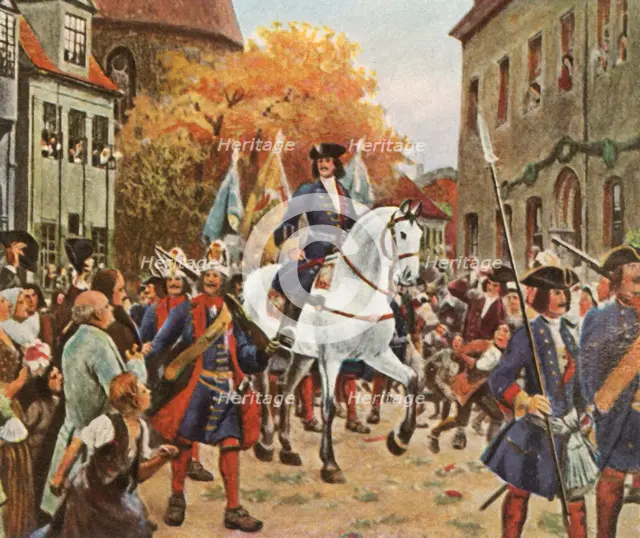 Entry of Prince Leopold I into Dessau after the War of the Spanish Succession, 1712, (1936). Creator: Unknown.