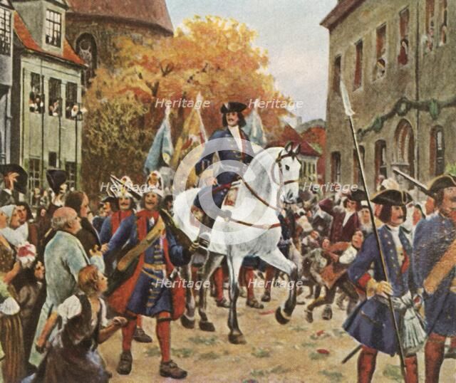 Entry of Prince Leopold I into Dessau after the War of the Spanish Succession, 1712, (1936). Creator: Unknown.