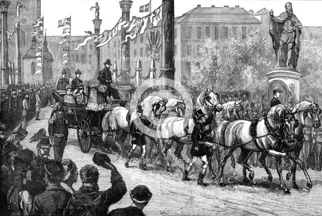 Entry of the newly married Crown Prince and Princess of Sweden at Stockholm, 1881. Creator: Unknown.