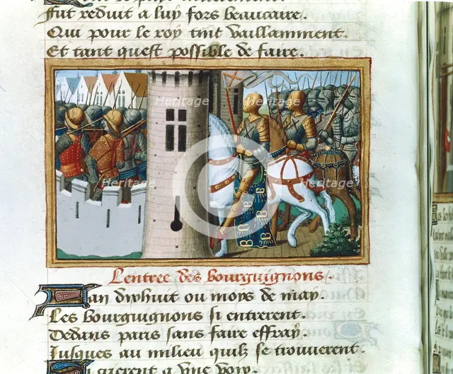 Entry of the Burgundians into Paris, 14 May 1418, (c1484). Artist: Unknown