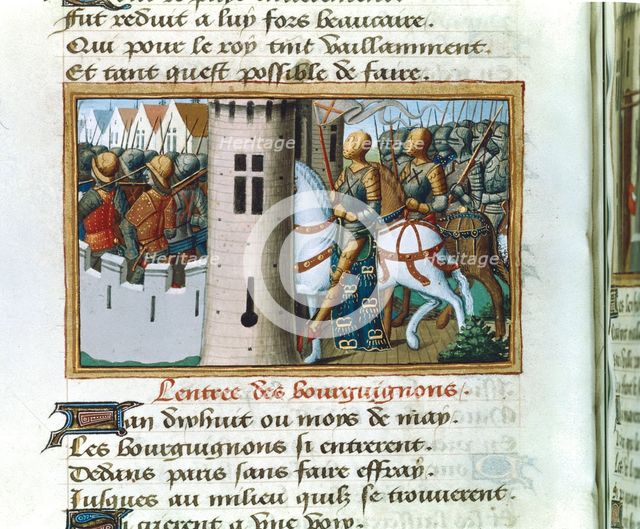 Entry of the Burgundians into Paris, 14 May 1418, (c1484). Artist: Unknown