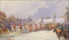 Entry of the captured family of Kuchum Khan into Moscow. 1599, 1891. Creator: Karasin, Nikolai Nikolayevich (1842-1908)
