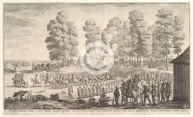 Entry of the Count of Thurn and Taxis into Hemissen, ca. 1651. Creator: Wenceslaus Hollar.