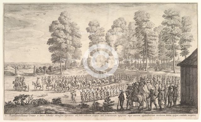 Entry of the Count of Thurn and Taxis into Hemissen, ca. 1651. Creator: Wenceslaus Hollar.