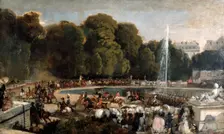 Entry of the Duchess of Orleans in the garden of Tuileries 1841. Artist: Eugene Louis Lami