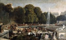 Entry of the Duchess of Orleans in the garden of Tuileries 1841. Artist: Eugene Louis Lami