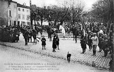Entry of the French Foreign Legion into Chateau-Salins, Moselle, France, 17 November 1918. Artist: C Bergeret