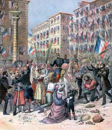 Entry of the French into Milan, 8th June 1859, (1893). Artist: Henri Meyer