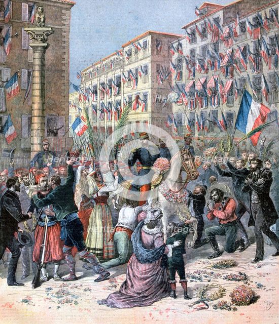 Entry of the French into Milan, 8th June 1859, (1893). Artist: Henri Meyer
