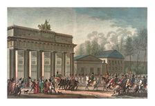 Entry of the French into Berlin, 27 October 1806, (c1850). Artist: Edme Bovinet