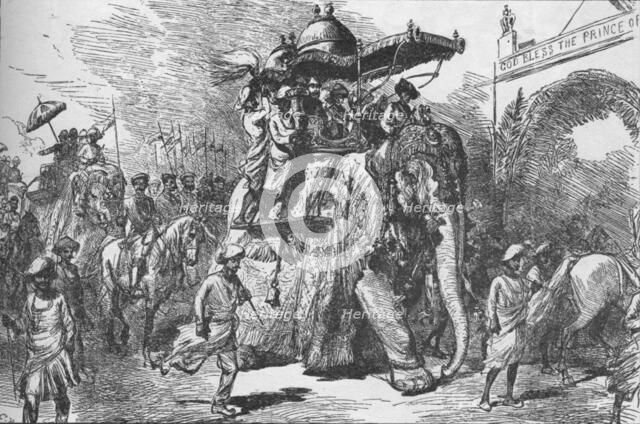 Entry of the Prince of Wales into Baroda, India, on 9 November 1875 (1908). Artist: Unknown.
