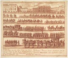 Entry of the Prince of Saxony with his Wife into Dresden on September 2, 1719, af..., ca. 1700-1755. Creator: Adolf van der Laan
