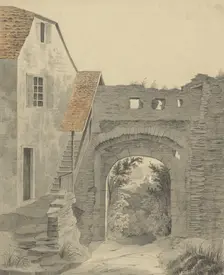 Entryway to Schloss Epstein, 1852. Creator: W. Becker
