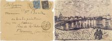 Envelope and sketch of a starry night over the Rhône, from a letter to Eugène Boch, Arles 2 Oct 1888 Creator: Gogh, Vincent, van (1853-1890)