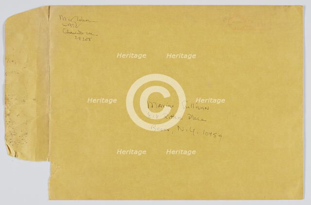 Envelope addressed to Maxine Sullivan, July 7, 1983. Creator: Unknown.