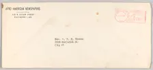 Envelope for a letter from Afro-American Newspapers to Rev. V. Stokes, September 16, 1958. Creator: Unknown