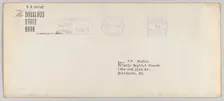 Envelope for letter from H.W. Sewing for Daisy Bates Trust Fund, Feb 17, 1960. Creator: Unknown