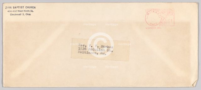 Envelope for The Nation's Prayer Call Vol. 2 No. 4, 1956-1957. Creator: Unknown.