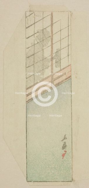 Envelope of woman behind sliding screens, n.d. Creator: Ando Hiroshige.