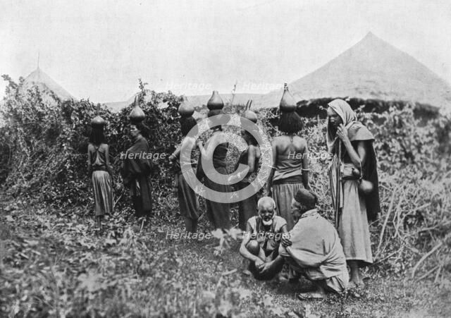 ''Environs de Harar. Jeunes filles Gallas revenant du puits; Le Nord-Est Africain', 1914. Creator: Unknown.