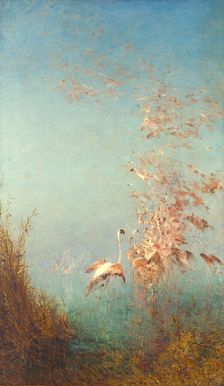 Envol de flamants roses, étang de Vaccarès, between 1890 and 1895. Creator: Felix Francois Georges Philibert Ziem