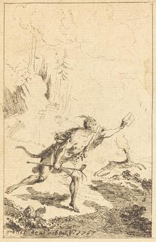 Envoy to M. de Saint-Denis by M. de Belle-Isle, Prisoner [left], 1767. Creator: Gabriel de Saint-Aubin