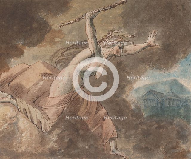 Envy from Ovid's "House of Envy" (Book II, lines 760-796) (recto)..., 1770-80. Creator: William Hamilton.