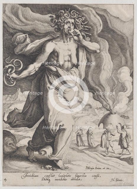 Envy, from Virtues and Vices, 1596-97., 1596-97. Creator: Zacharias Dolendo.