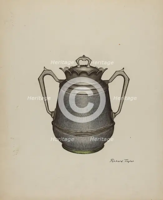Enamel Pitcher, c. 1941. Creator: Richard Taylor.