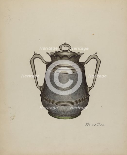 Enamel Pitcher, c. 1941. Creator: Richard Taylor.