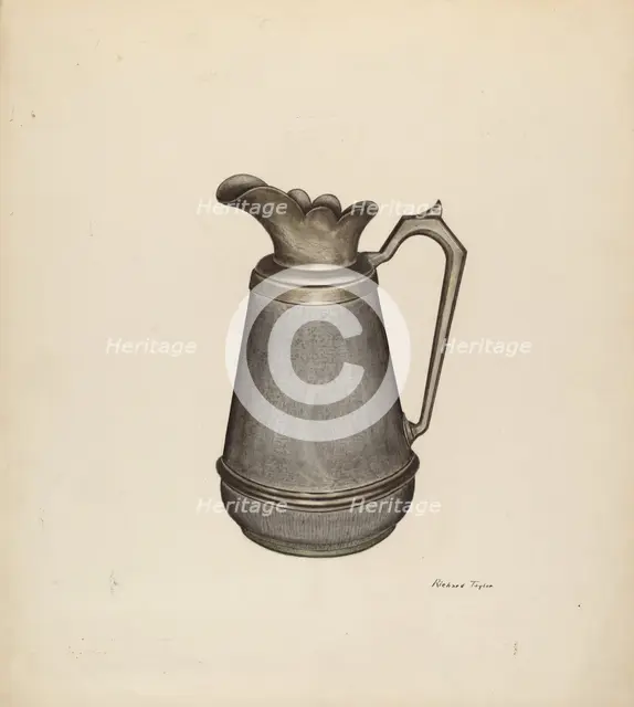Enamel Pitcher, c. 1941. Creator: Richard Taylor.