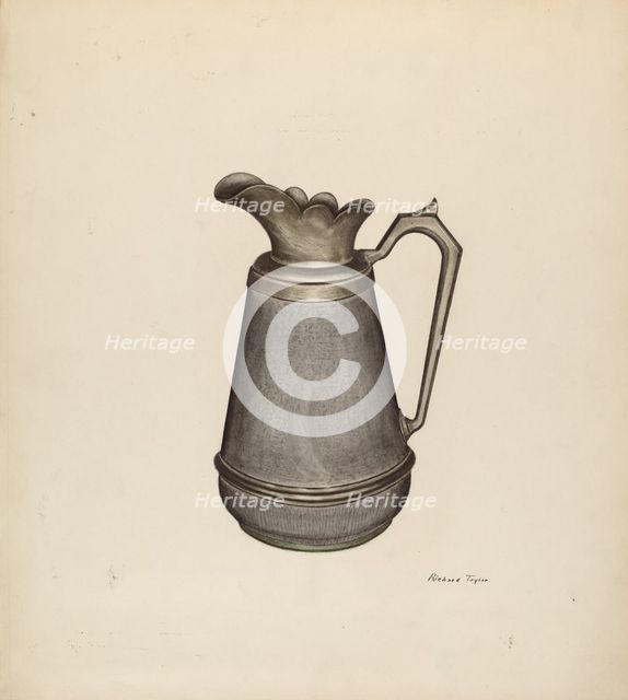 Enamel Pitcher, c. 1941. Creator: Richard Taylor.