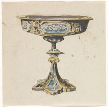 Enameled coupe on a six -step foot, c.1840-c.1860. Creator: Anon