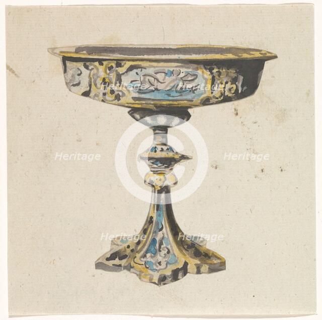 Enameled coupe on a six -step foot, c.1840-c.1860. Creator: Anon.