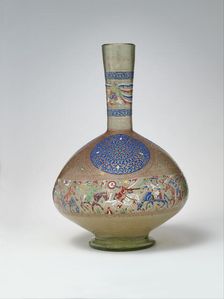 Enameled and Gilded Bottle, Egypt, late 13th century. Creator: Unknown