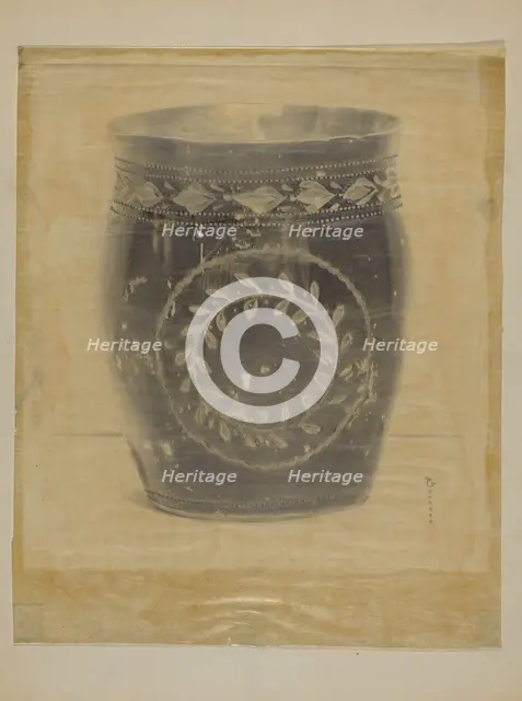 Enameled Pewter Beaker, c. 1937. Creator: Harry Goodman.