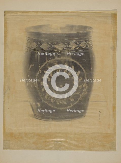 Enameled Pewter Beaker, c. 1937. Creator: Harry Goodman.