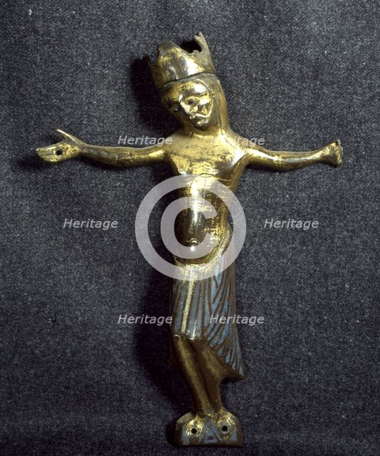Enamelled Cross with the figure of Christ with his arms stretched out.