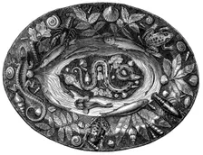 Enamelled dish by Bernard Palissy, 16th century, (1870)