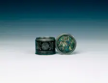 Enamelled silver opium box, Qing dynasty, China, late 19th century. Creator: Unknown