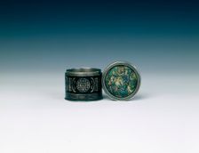 Enamelled silver opium box, Qing dynasty, China, late 19th century. Creator: Unknown