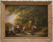 Encampment with Seated Man Breaking Firewood, 1790. Creator: George Morland