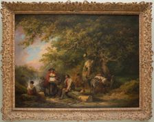 Encampment with Seated Man Breaking Firewood, 1790. Creator: George Morland