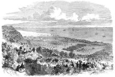 Encampment and review of the Suffolk Volunteer Corps at Lowestoft, 1865. Creator: Unknown