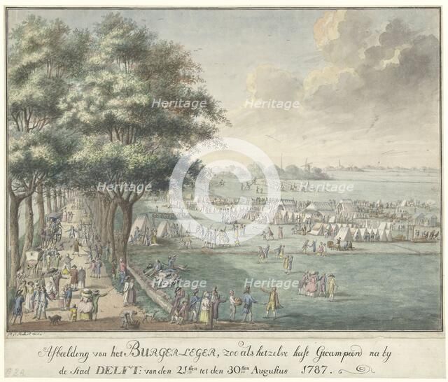 Encampment at Delft, August 1787, (1787). Creator: P.A. Robart.