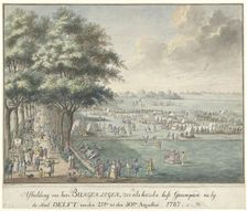 Encampment at Delft, August 1787, (1787). Creator: P.A. Robart