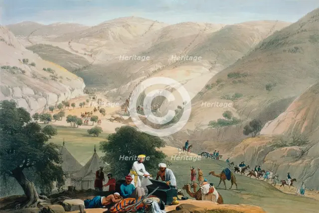Encampment of the 1st Bengal European Regiment, First Anglo-Afghan War 1838-1842. Artist: James Atkinson