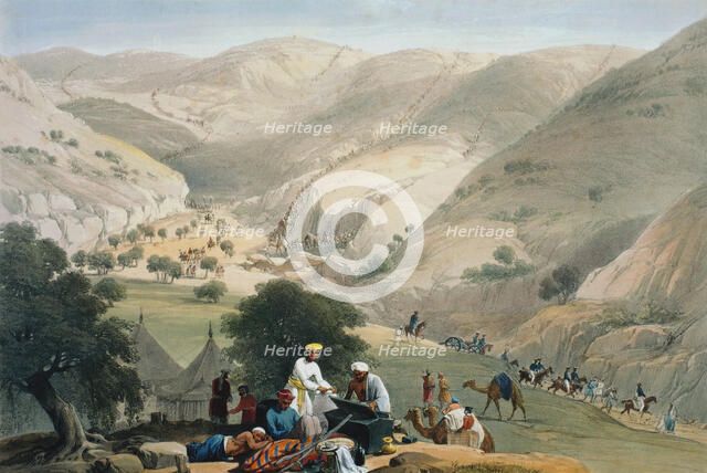 Encampment of the 1st Bengal European Regiment, First Anglo-Afghan War 1838-1842. Artist: James Atkinson