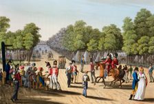 Encampment of the British army in the Bois de Boulogne Paris, 1815 (1817). Creator: Matthew Dubourg