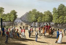 Encampment of the British army in the Bois de Boulogne Paris, 1815 (1817). Artist: Matthew Dubourg